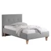 Mørteens Lit capitonné Alnarp Tissu structuré - Granit - 100 x 200cm - Sans sommier & matelas