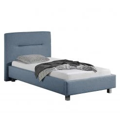 Fredriks Lit capitonné Billdal Tissu structuré - Ardoise - 100 x 200cm