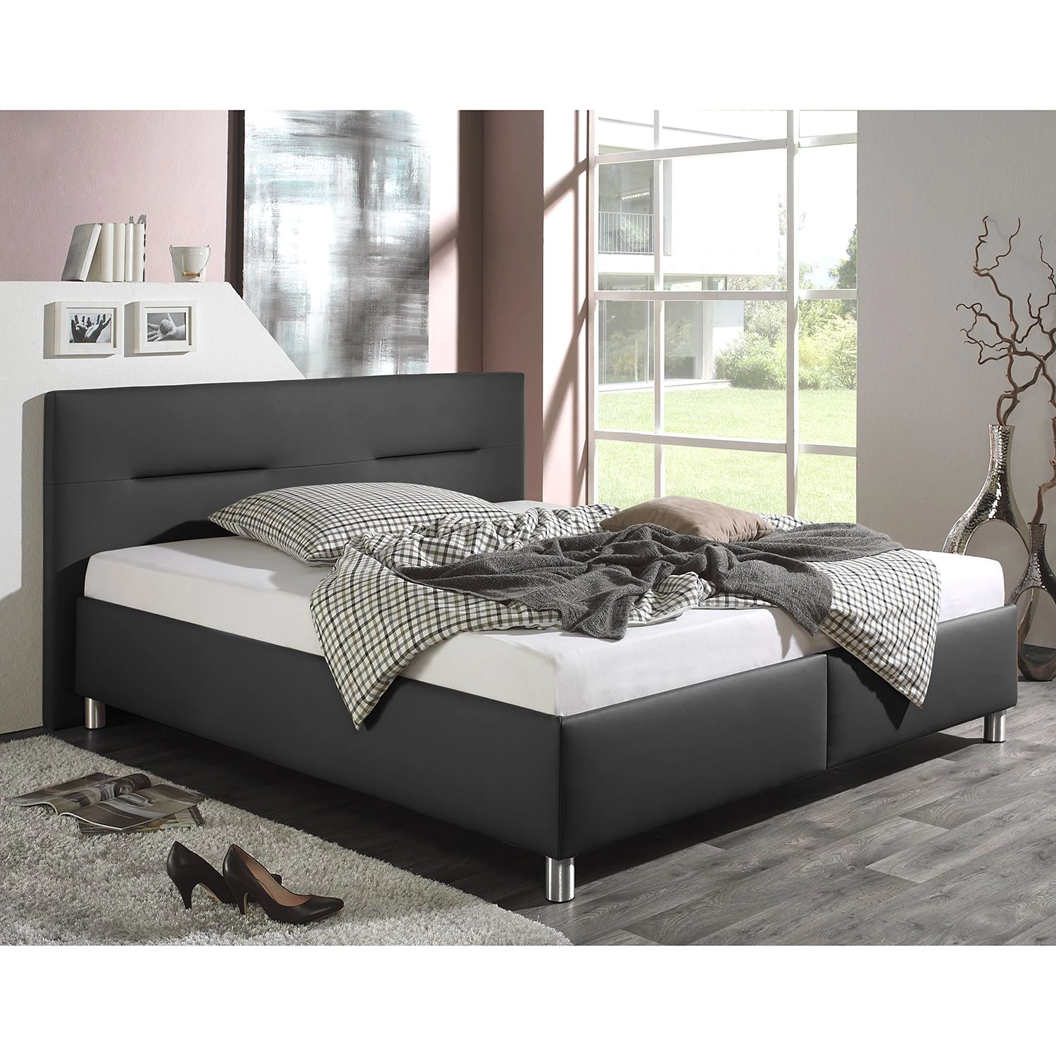 Loftscape Lit capitonné Jonsberg - Noir - 200 x 200cm 2 Loftscape Lit capitonné Jonsberg - Noir - 200 x 200cm – Image 2