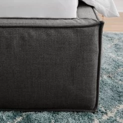 Lit capitonné Kinx - Tissu KINX : Anthracite - 180 x 200cm -Lits & literie Soldes polsterbett kinx webstoff 140 x 200cm anthrazit 5112032