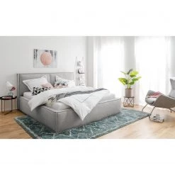 Lit capitonné Kinx - Tissu KINX : Gris - 160 x 200cm 22 Lit capitonné Kinx - Tissu KINX : Gris - 160 x 200cm -Lits & literie Soldes polsterbett kinx webstoff 140 x 200cm hellgrau 5111976
