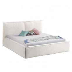 Lit capitonné Kinx - Tissu KINX : Blanc - 180 x 200cm