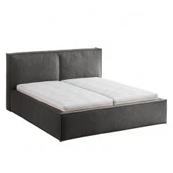 Lit capitonné Kinx - Tissu KINX : Anthracite - 180 x 200cm -Lits & literie Soldes polsterbett kinx webstoff 180 x 200cm anthrazit 5097136