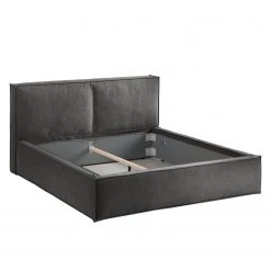 Lit capitonné Kinx - Tissu KINX : Anthracite - 180 x 200cm -Lits & literie Soldes polsterbett kinx webstoff 180 x 200cm anthrazit 5097140