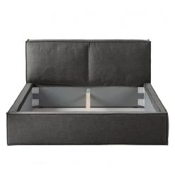 Lit capitonné Kinx - Tissu KINX : Anthracite - 180 x 200cm -Lits & literie Soldes polsterbett kinx webstoff 180 x 200cm anthrazit 5097148