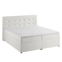 Lit capitonné KiYDOO IV - Blanc - 160 x 200cm -Lits & literie Soldes polsterbett kiydoo iv inkl bettkasten kunstleder 160 x 200cm weiss 5117744