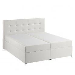 Lit capitonné KiYDOO IV - Blanc - 160 x 200cm -Lits & literie Soldes polsterbett kiydoo iv inkl bettkasten kunstleder 160 x 200cm weiss 5117748