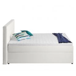 Lit capitonné KiYDOO IV - Blanc - 160 x 200cm -Lits & literie Soldes polsterbett kiydoo iv inkl bettkasten kunstleder 160 x 200cm weiss 5117756