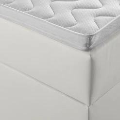 Lit capitonné KiYDOO IV - Blanc - 160 x 200cm -Lits & literie Soldes polsterbett kiydoo iv inkl bettkasten kunstleder 160 x 200cm weiss 5117764