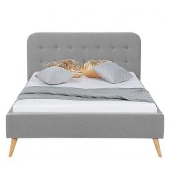 Mørteens Lit capitonné Klink II - Gris clair - 180 x 200cm -Lits & literie Soldes polsterbett klink ii webstoff 140 x 200cm hellgrau 4162832