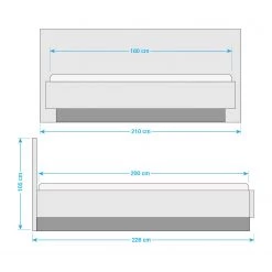 Fredriks Lit capitonné Alaska I - 1 tiroir de lit -Lits & literie Soldes polsterbett marienburg inkl beleuchtung kunstleder weiss kein bettkasten 5012244