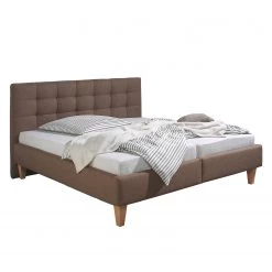 Mørteens Lit capitonné Stensborg - Marron - 200 x 200cm - Sans sommier & matelas