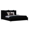 Fredriks Lit rembourré Tilia II - Cuir Arik : Noir - 140 x 200cm - Forme en T