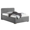 Ars Natura Lit capitonné Vitaby Tissu structuré - Gris - 140 x 200cm - Sans sommier & matelas