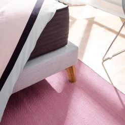 Lit SmoodSpring I - Tissu / Chêne massif - Bleu foncé - Gris clair - 140 x 200cm -Lits & literie Soldes smoodspring bett i webstoff eiche massiv 140 x 200cm hellgrau 5156836